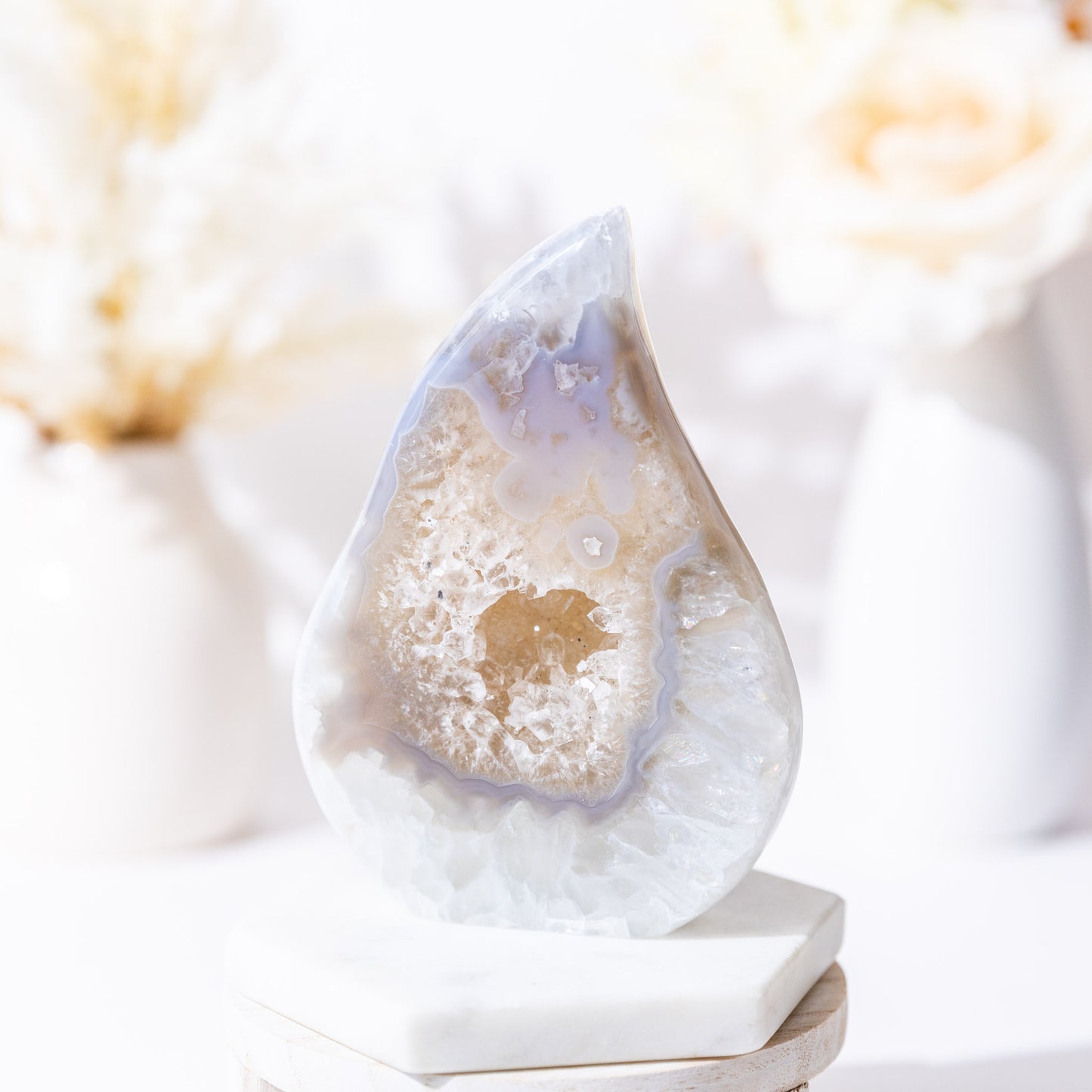 DRUZY AGATE FLAME - ICY CREAM