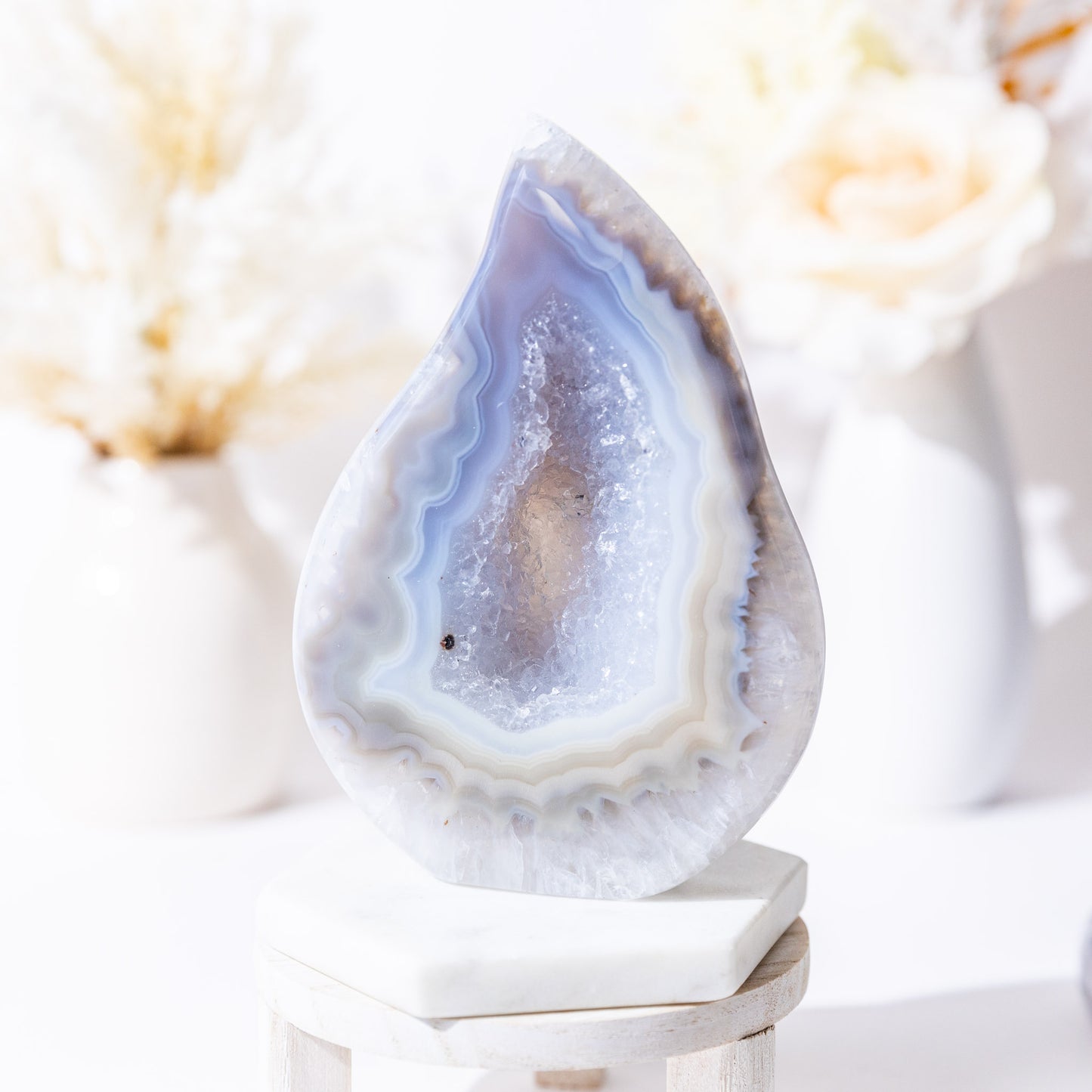 DRUZY AGATE FLAME - BANDED CREAM