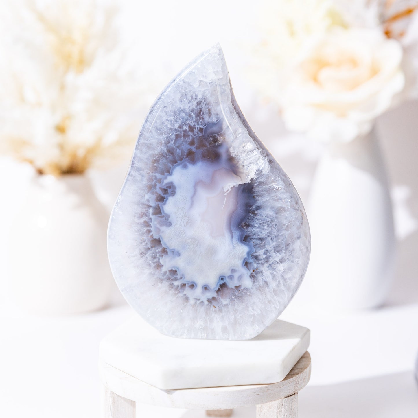 DRUZY AGATE FLAME - BANDED CREAM