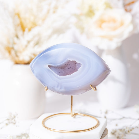 DRUZY AGATE EYE - LIGHT BLUE