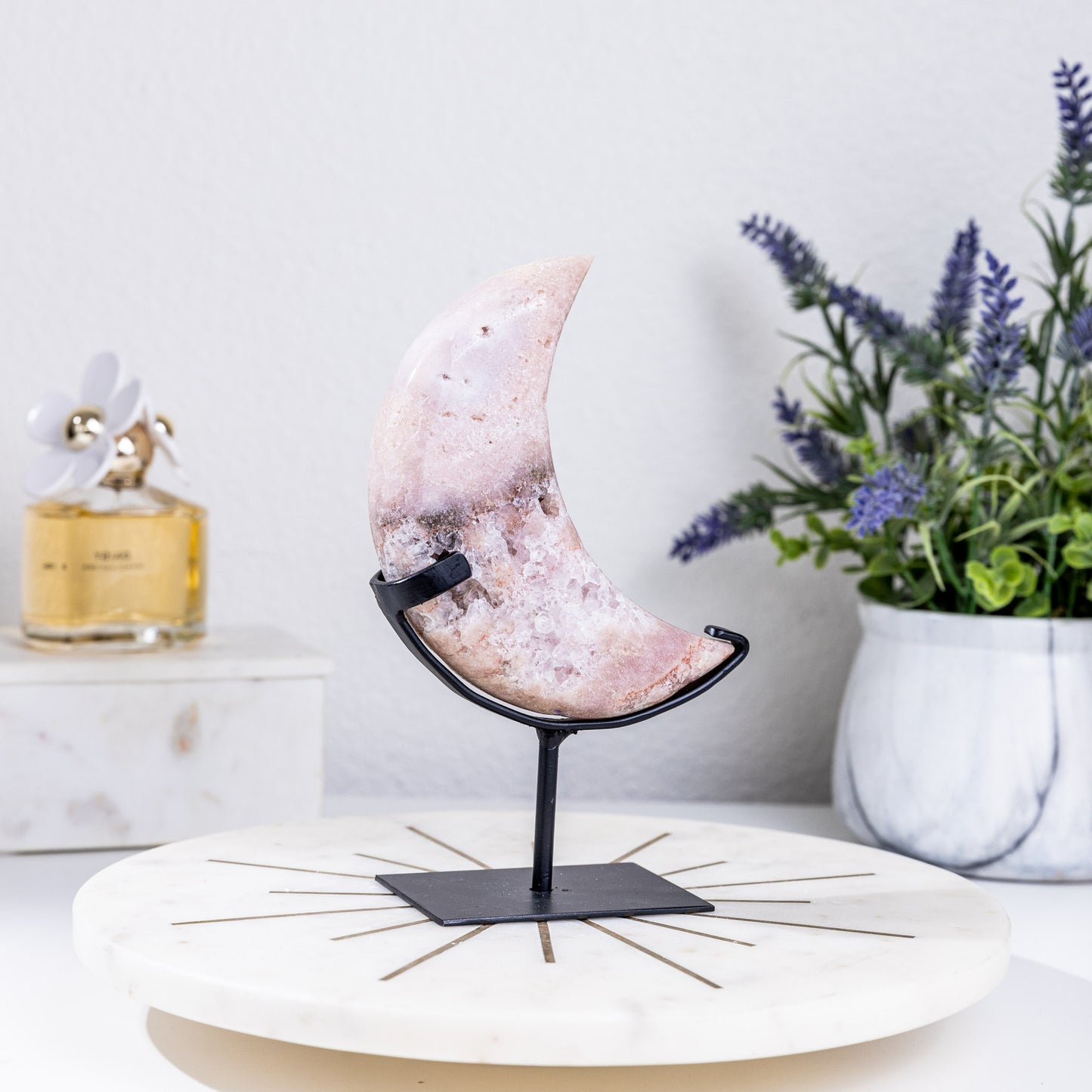 The Pink Moon - Rose Chalcedony, Mystic Rose Quartz, Sunstone, Clear Q –  Hey Plant Lady Studio